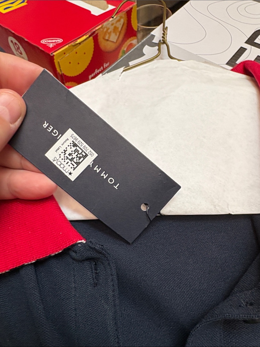 Tommy Hilfiger Navy Polo with Red Collar and Red Heart - Picture 5 of 8